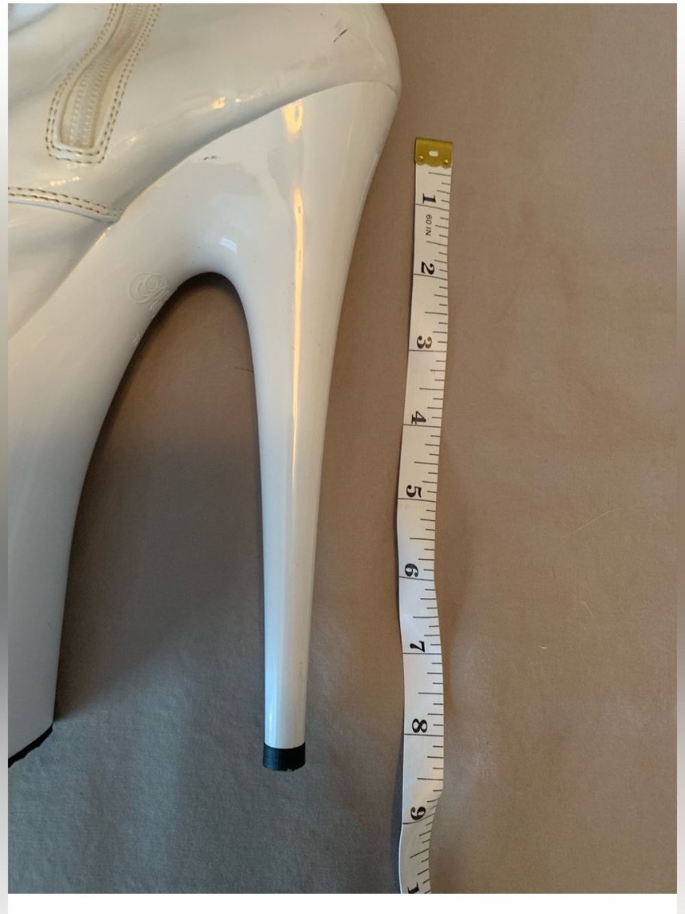 🤍Pleaser Flamingo 1021 tie/zip up Platform Stripper/Dancer open-toed white Boots - Picture 6 of 6